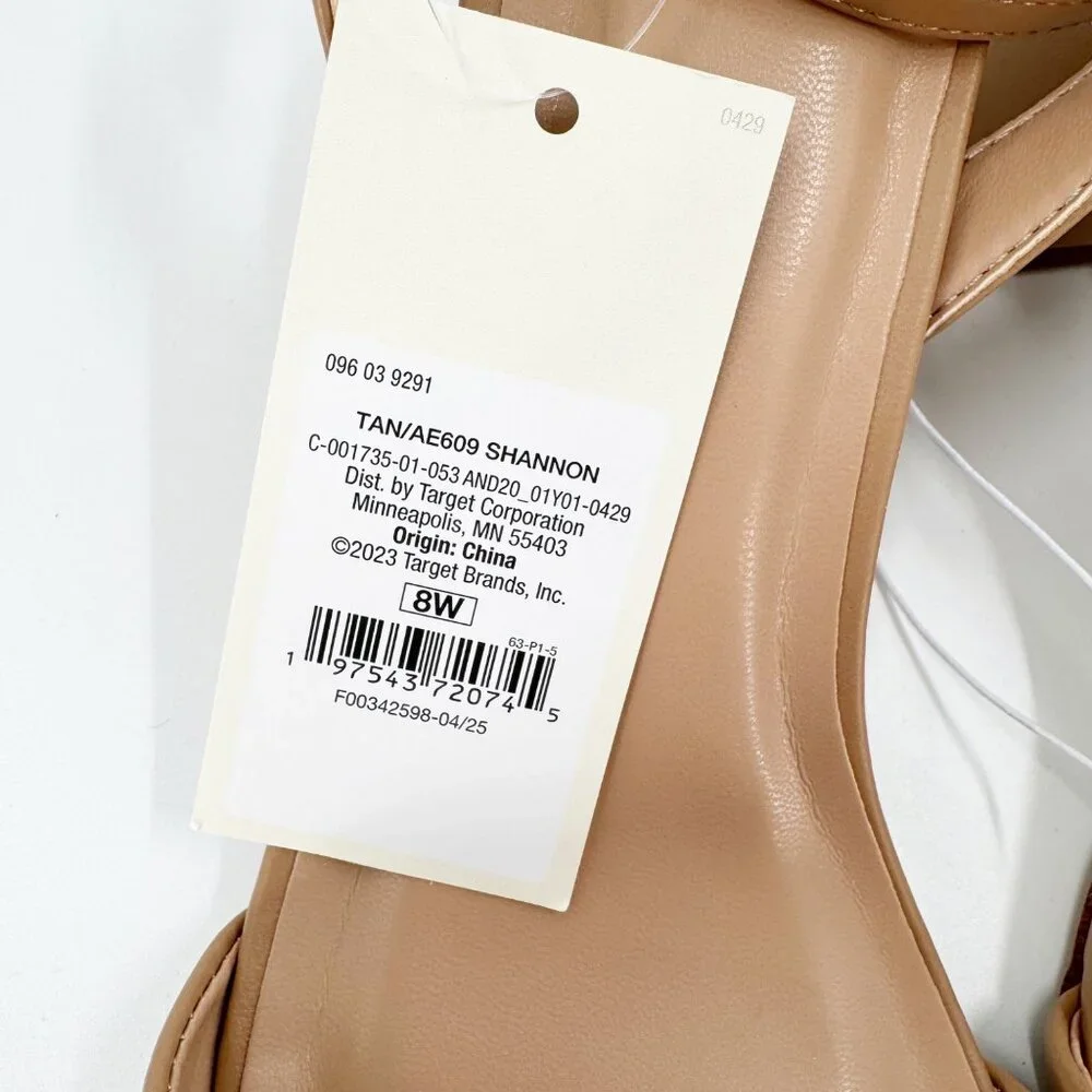 NEW A New Day Women's Shannon Heels - Tan - Size 8W